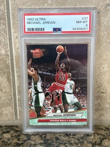 1992 FLEER ULTRA #27 MICHAEL JORDAN PSA 8