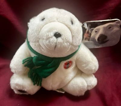 Vintage Coca Cola Coke Plush 6 Plush Polar Bear w/ Green Scarf 1993 New with Tag