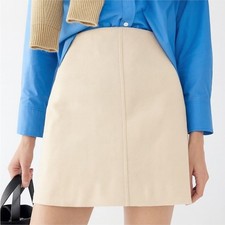 J. Crew Natasha Skirt in Stretch Corduroy - Ivory - BK717 - Size 10