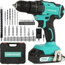 20V Cordless Drill Electric Power Drill Set 34Pcs Drill Driver Bits 266 In-Lb To