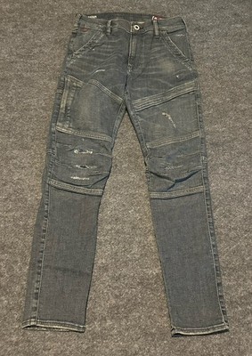 G-Star RAW Rackam 3D Skinny Jeans Mens 29x30 Blue Stretch Twisted Denim Moto