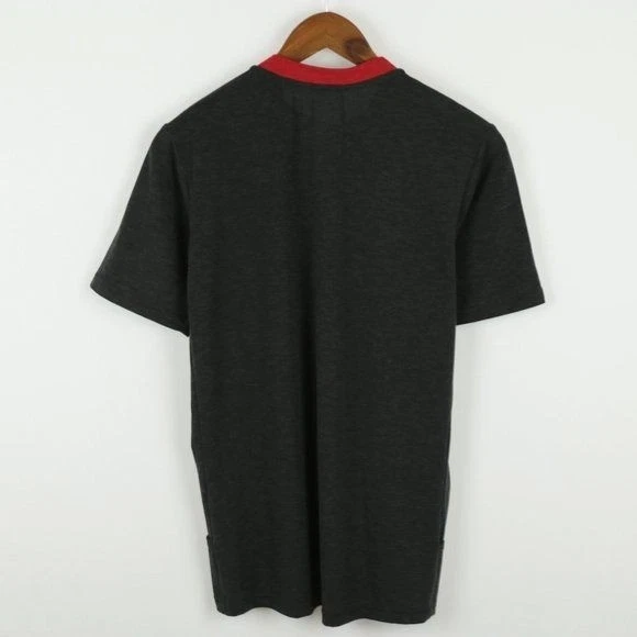 Camiseta deportiva de ciclismo Henley de manga corta gris roja pequeña Panache para hombre Foto 3 de 4