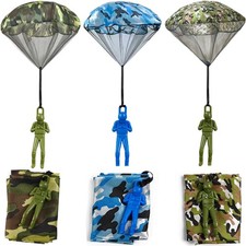 Army Camo Parachute Toys 6PCS Kids Outdoor Throwing Games Action Figures