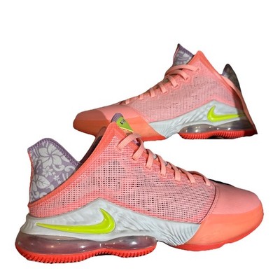 Nike LeBron 19 Low Shoes ''Aloha'' Crimson Bliss Atomic Green DQ8344-600 Men's 12