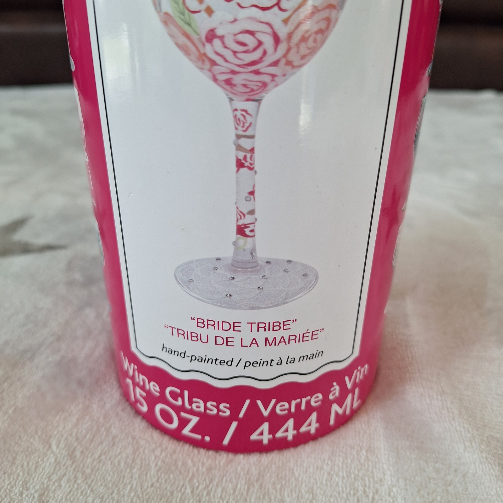 Lolita Love My Wine "Bride Tribe" 15 oz Hand Painted Wine Glass Bridal Gift