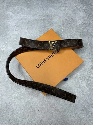 Louis Vuitton Monogram Belt LV Buckle Brown Leather Size 85/34 - Bild 1 von 4