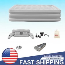 Queen Size Blow Up Inflatable Air Mattress with Electric Pump  Built-in Pillow