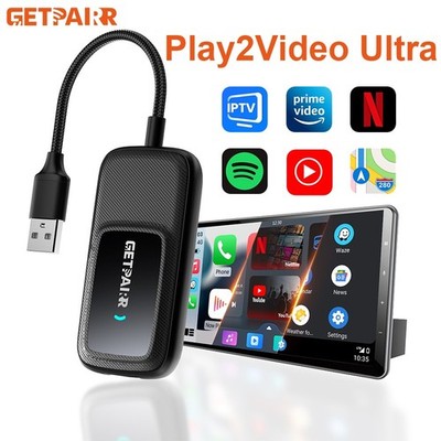 Getpairr Carplay Ai Box Wireless CarPlay/Android Auto Adapter Video YouTube 5APP