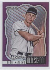 2021 Panini Prizm Old School Purple Prizm Eddie Mathews #OS-4 HOF or7