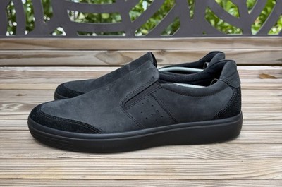 ECCO Soft Classic Loafer Shoes Men's Black Leather Slip On Comfort  EU 45 US 11