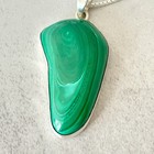 Artisan KARMA ROATAN Sterling Silver Freeform Malachite Pendant Necklace 36g — photo 8