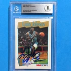 1991-92 NBA Hoops Larry Johnson #546 Hornets Auto BAS 00019410461 BGS