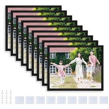 8x10 Picture Tiles | Mix Tiles Picture Frames Stick on Wall | Black - 9 Pcs