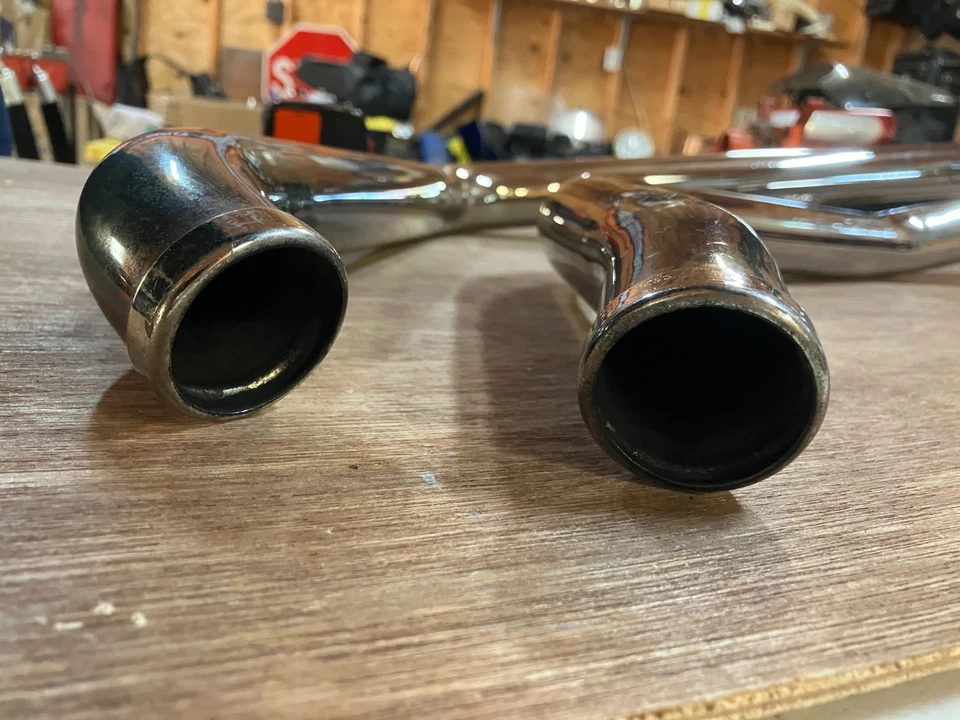 harley davidson 883 1200 sportster chrome slash cut drag pipes - Image 3 of 4