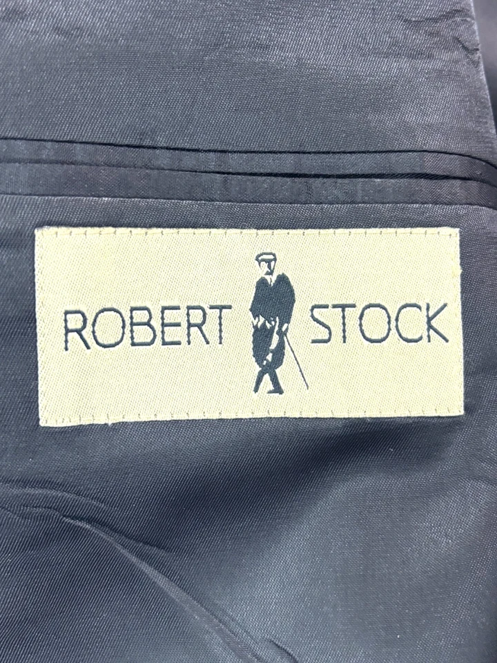 Chaqueta Blazer Abrigo De Colección Robert Stock 48L Gris Negro Espiga Tweed Foto 4 de 4