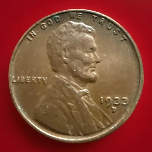 1933-D AU BN Lincoln Wheat Penny Denver Mint ACTUAL COIN FAST SHIPPING 1944