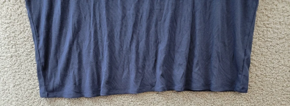 State of Day Plus Size Ribbed-Knit Pajama Top Women's 2X Navy Blaze Crew Neck - Image 4 of 4