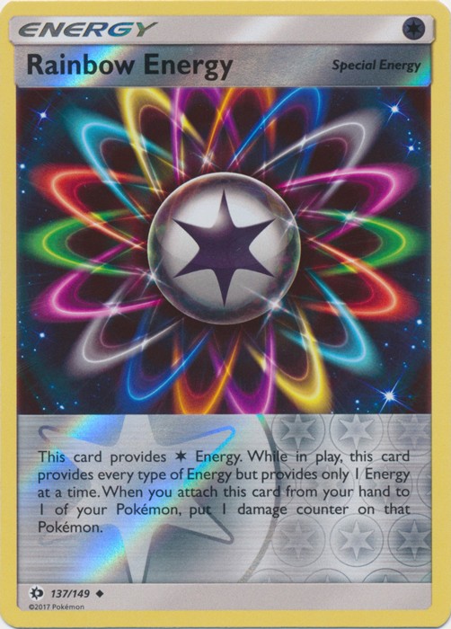 1x - Rainbow Energy - 137/149 - Uncommon - Reverse Holo NM, English Pokemon Sun 