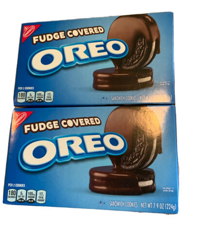 NUEVO Nabisco Oreo Fudge Cubierto Chocolate Sándwich Galletas RARO REGALO BOCADILLO (2X) - Imagen 1 de 1