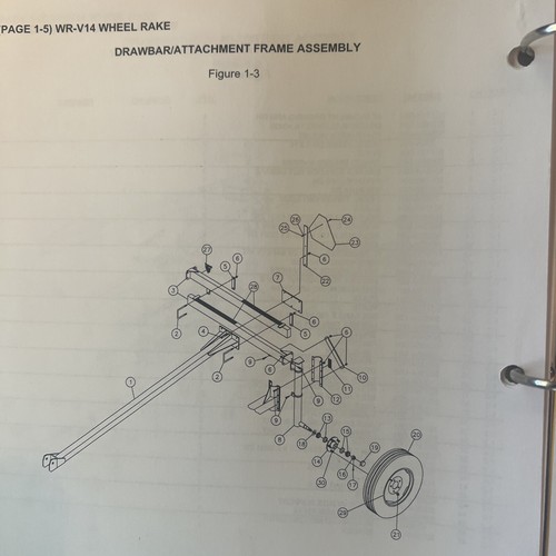 VERMEER PARTS MANUAL WHEEL RAKE WRV14 PMMR98-1 - Picture 6 of 8