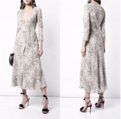Reformation NEW Jaz Wrap Midi Dress In Python Size XS