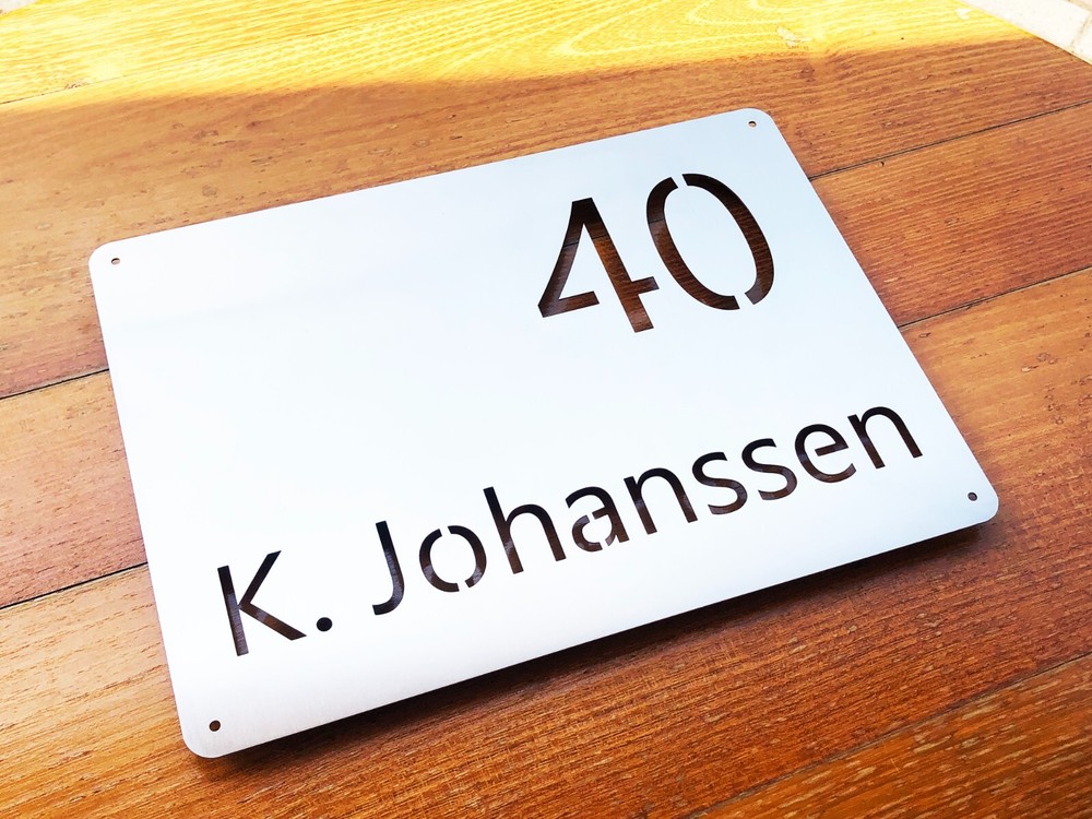 Elegant Stainless Steel House Name Sign with Modern Design