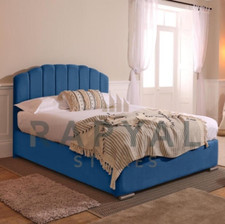 Image of MILAN OTTOMAN STORAGE BED PANEL PLUSH VELVET UPHOLSTERED BED FRAME
