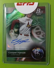 COOPER HJERPE /99 2023 BOWMAN PLATINUM AUTO SEALED TOP-25 PROSPECT CARDINALS