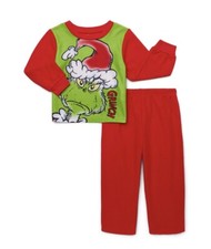 Dr. Seuss Grinch Red 2pc ChristmasPJ Set Long Sleeve Pants 18m 2T 4T