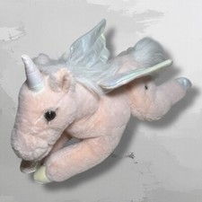Pink Plush Unicorn Pegasus Enchanted Adopt a Pet Shiny Wings 14" FAO Schwarz