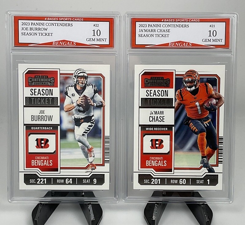 2023 Panini Joe Burrow & Ja’Marr Chase Bengals 2 Card Team Set Gem Mint 10!