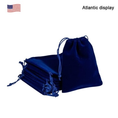 Velvet Gift Bags Drawstring Jewelry Pouches  (10 pack) Royal Blue