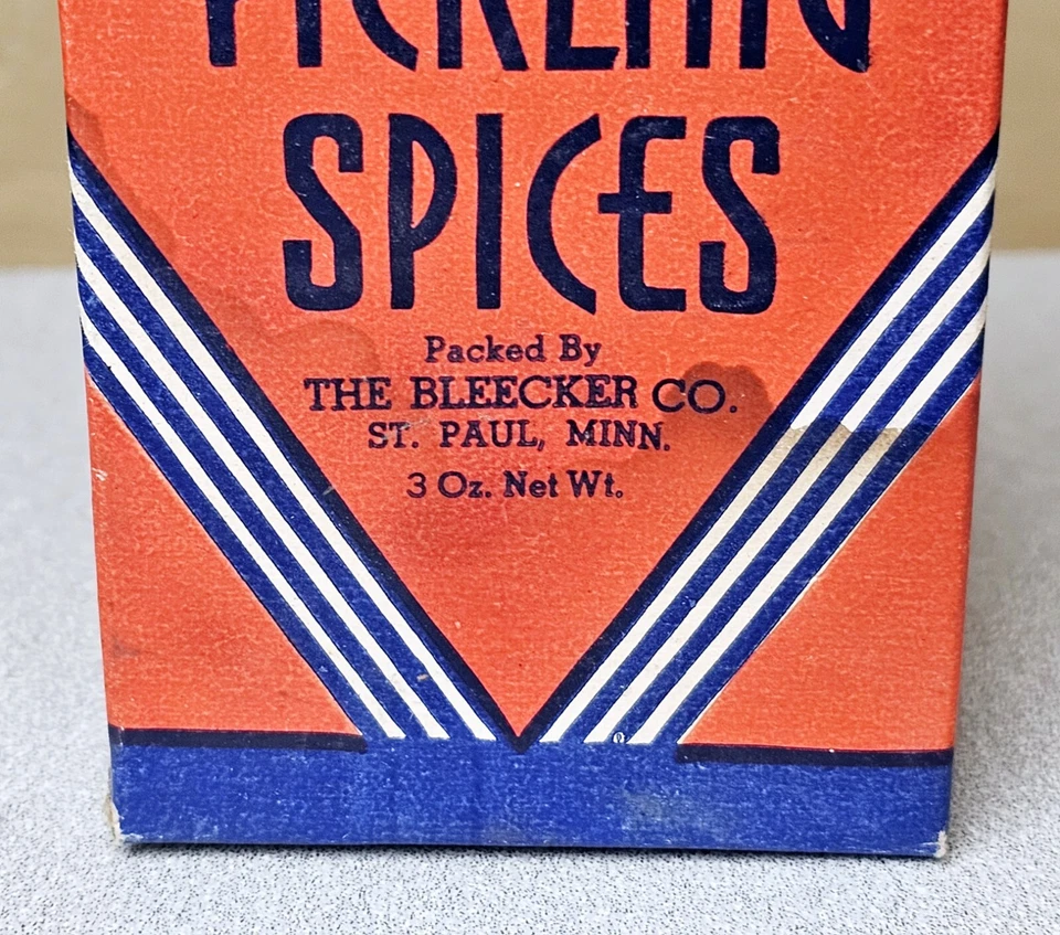 Bleecker's Pickling Spices Rare Sealed 3 oz. Vintage Box Great Colors & Graphics - Image 2 of 4