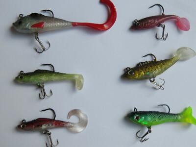 Lot De 6 Leurres Souples Gros Modèles – 12-15cm, 55-80g, Pêche Carnassiers