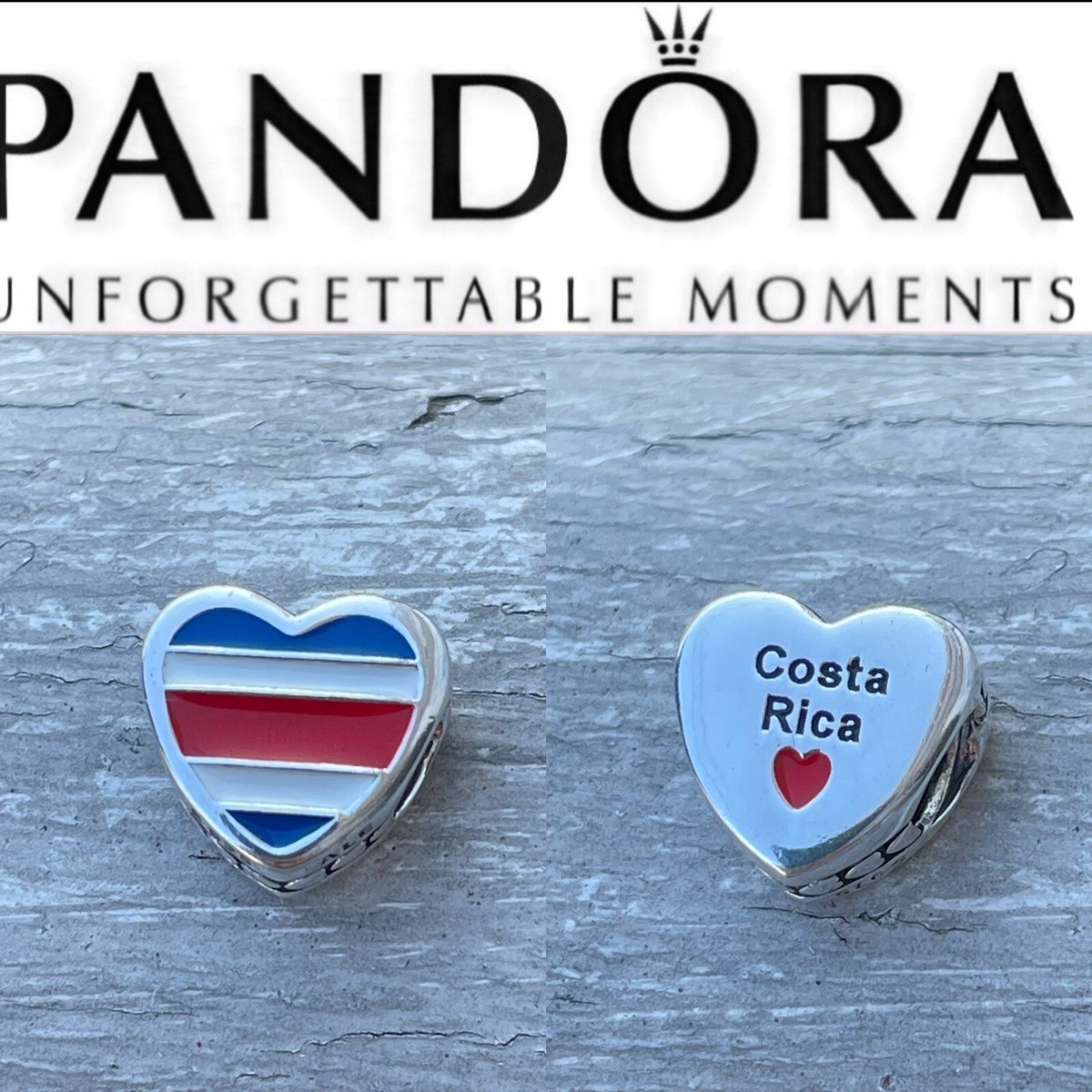 Rare Pandora Costa Rica 🇨🇷 Country Flag Exclusive Heart Charm | eBay