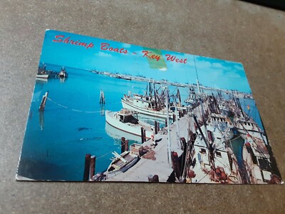 Vintage Key West Shrimp Boats Postcard
