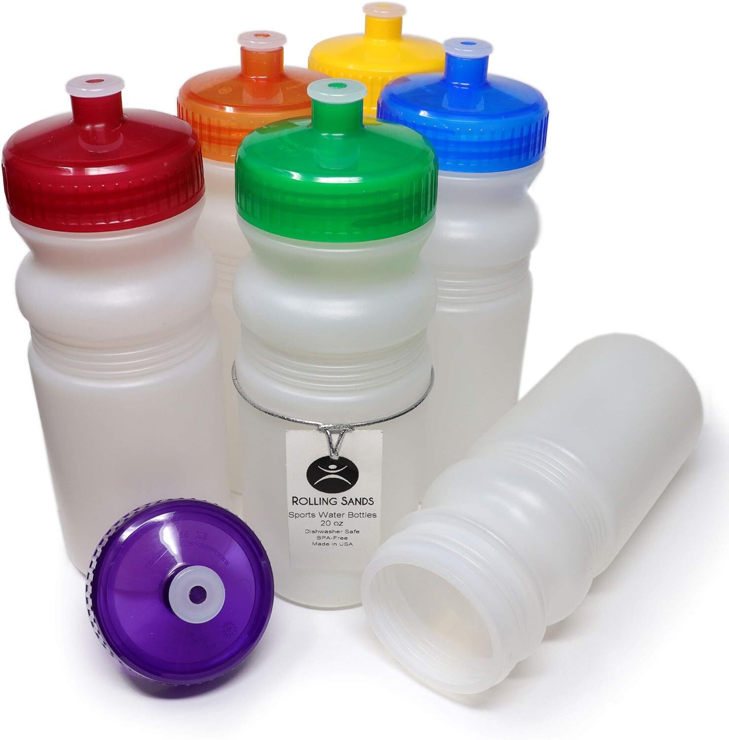  20 oz Sports Water Bottle 6-Pack, BPA-Free
