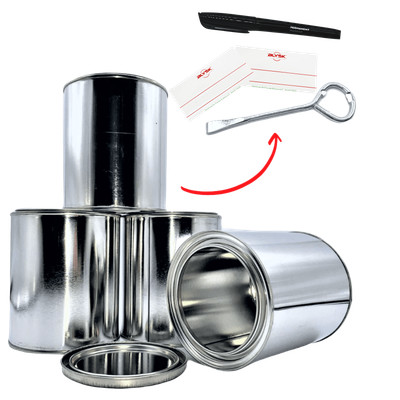Blysk Empty Metal Quart Cans with lids