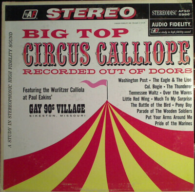 Paul Eakins Big Top Circus Calliope Recorded Out Of Doors NEAR MINT Vinyl LP