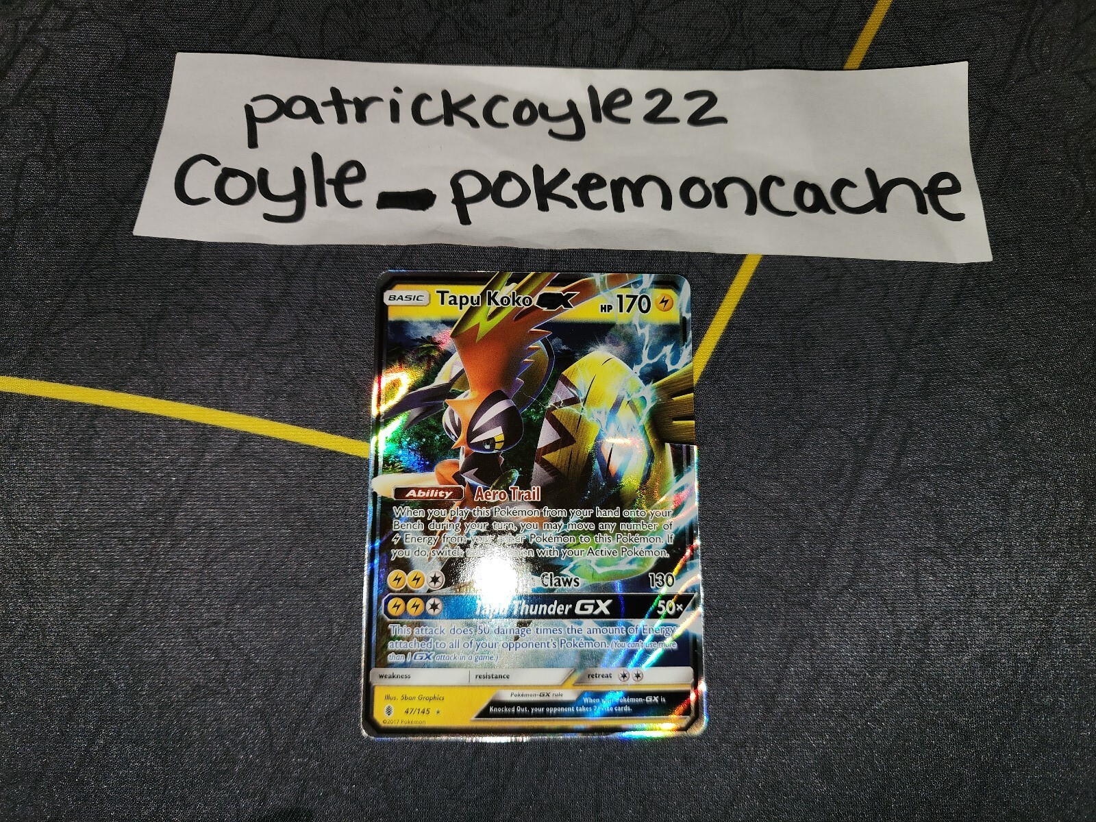 Tapu Koko GX Holo Ultra Rare Sun & Moon Guardians Rising 47/145 NM