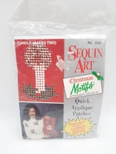 Sequin Art Christmas Quick Applique Patches 33417 Candle Kit Make 2 Sealed NOS