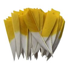 50 PCS 3INCH Shield Gradient Yellow Archery Fletches Feather Fletching RW LW