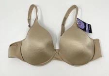 NWT Bali One Smooth U Nude/Beige #3472 Full Coverage Satin Uplift Bra Sz 40B