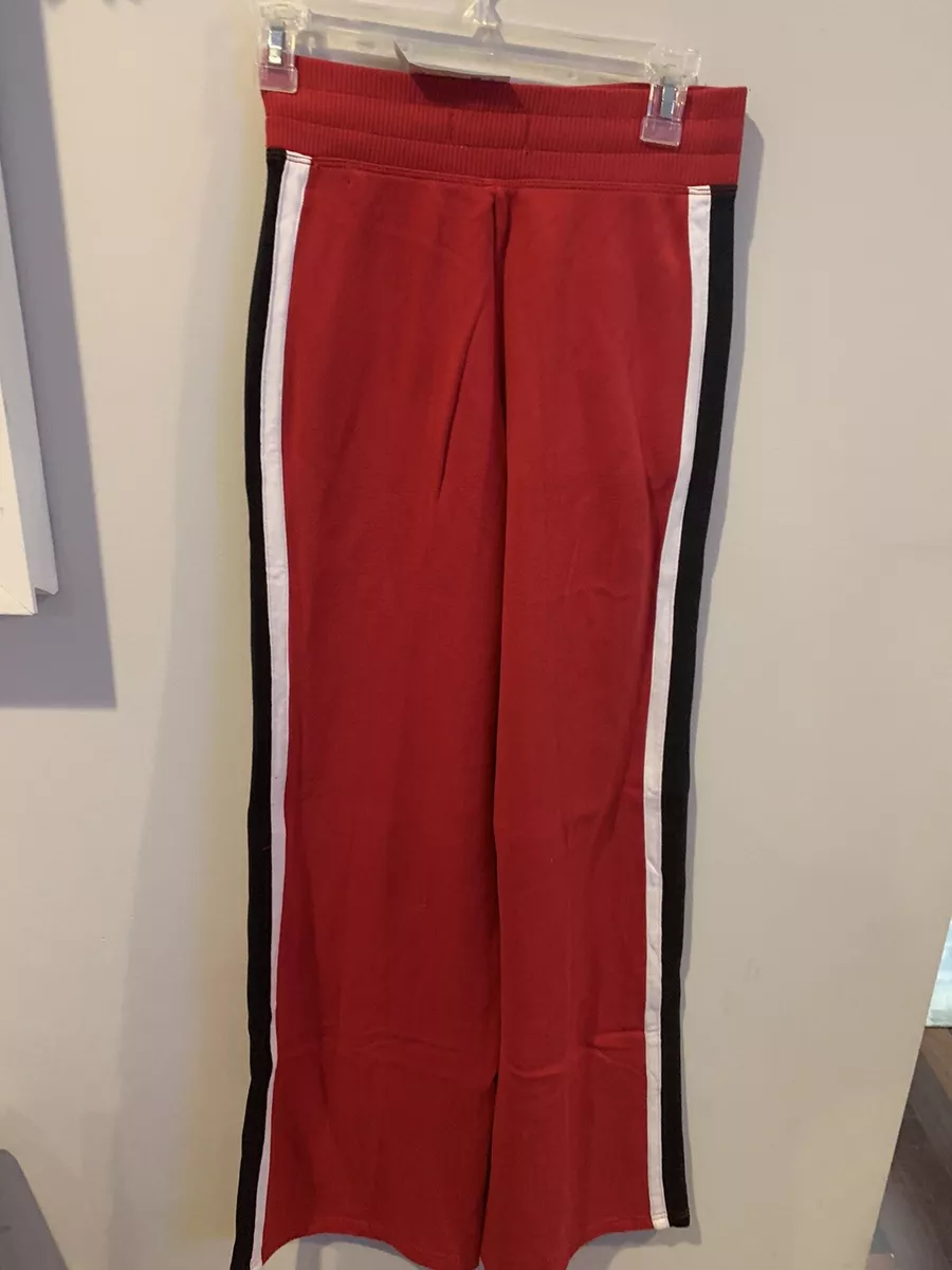 NWT Hollister Women's High rise Red Drawstring Sweatpants Wide Leg XS