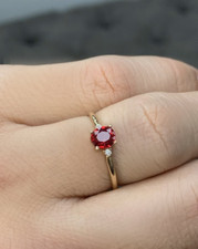 Oval Cut Natural Red Ruby 925 Sterling Silver Engagement Ring For Women