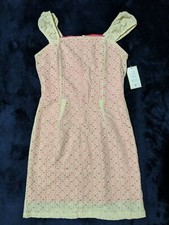 Fleet Collection Cream Lace Dress Pink Lining small NWT