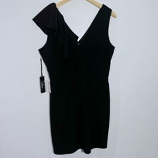 NWT Lulus Black Double V-Neck Little Black Dress Size X-Large