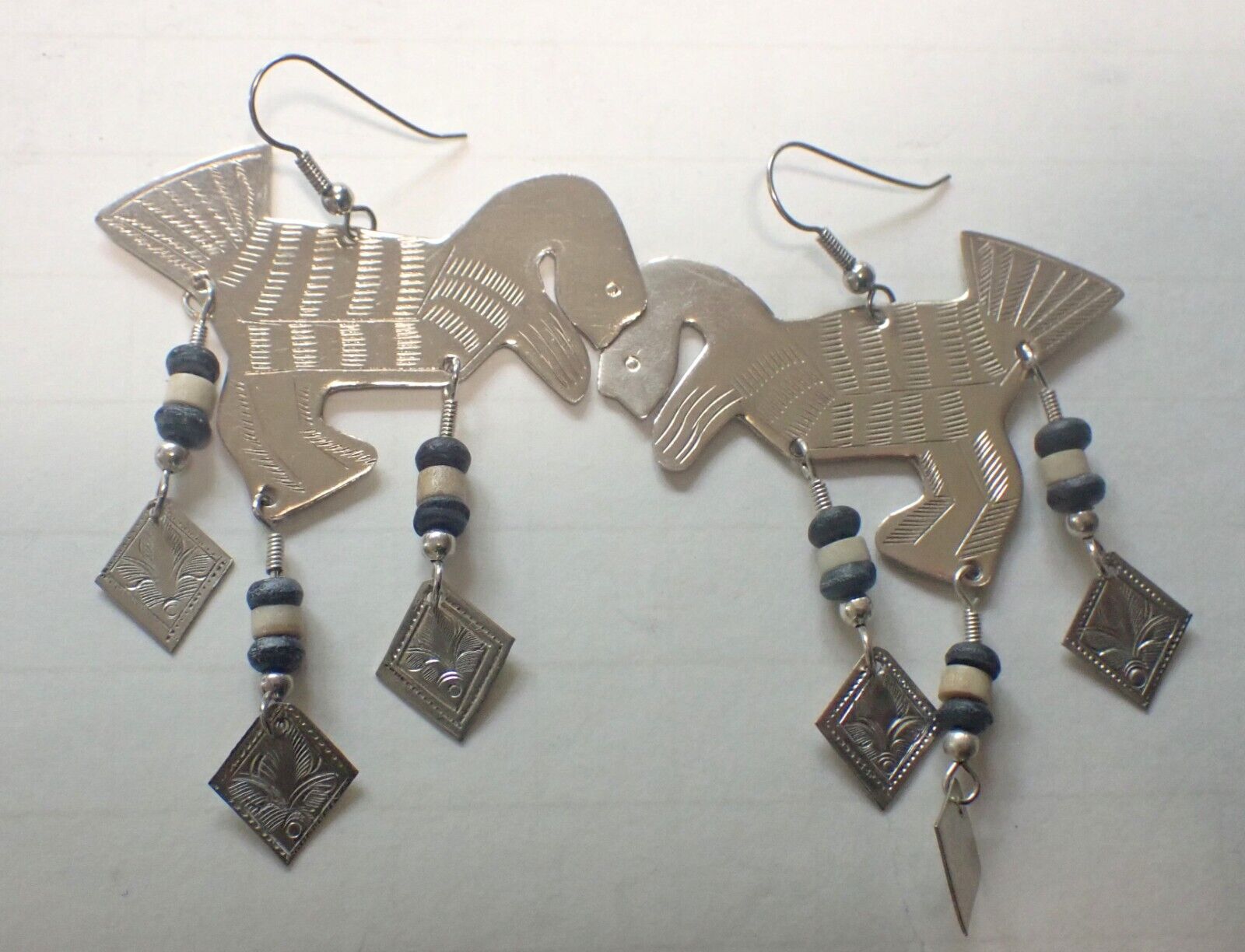 Creatures Hill Tribe Drop Earrings W/Dangles Silv… - image 3