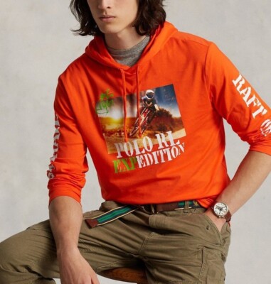 Polo Ralph Lauren Orange Hoodie Graphic Polo Ralph Lauren Riding