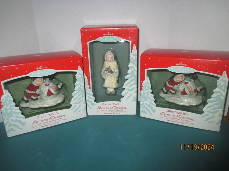 Lot 3 NEW HALLMARK KEEPSAKE ORNAMENT MEMORIES OF CHRISTMAS JOY GENTLE ANGEL